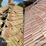 antes y después sustitución tejas en tejado
